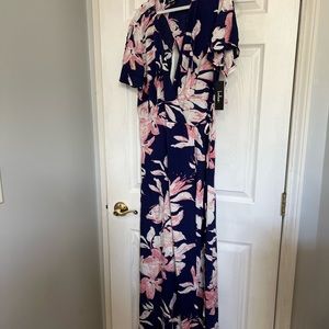 Floral wrap front open back maxi dress Lulus